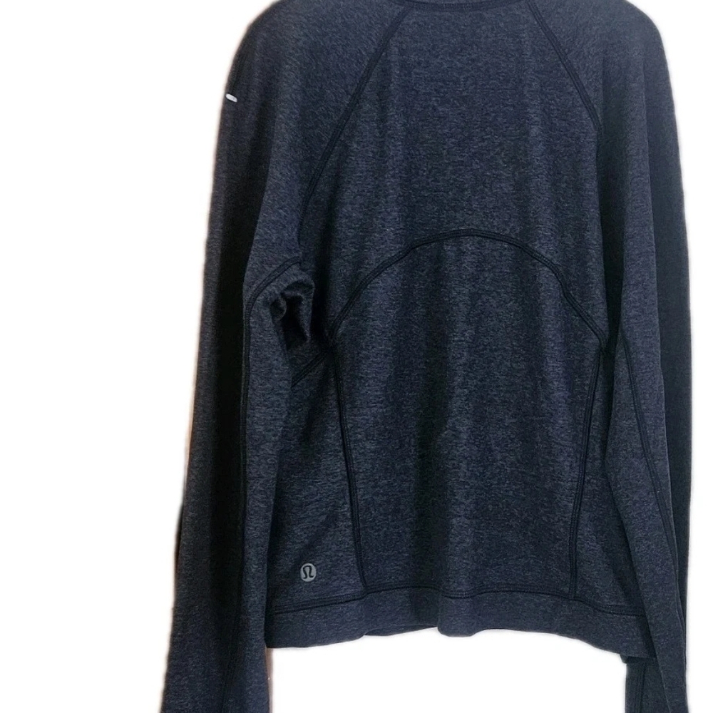 Lululemon 1/2 Zip Pullover Heathered Herringbone Navy Size 6 - Picture 2 of 3
